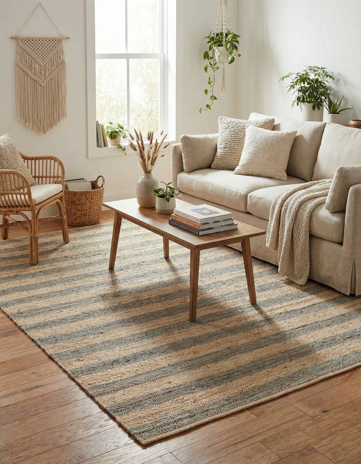 Detail image of  7' 10 x 10'  Hand Braided Jute Rug