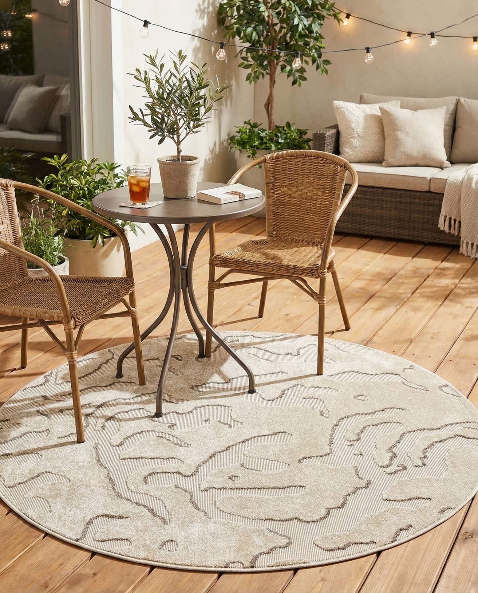 5' x 5' Easy-Clean Sabrina Soto Indoor / Outdoor Round Rug