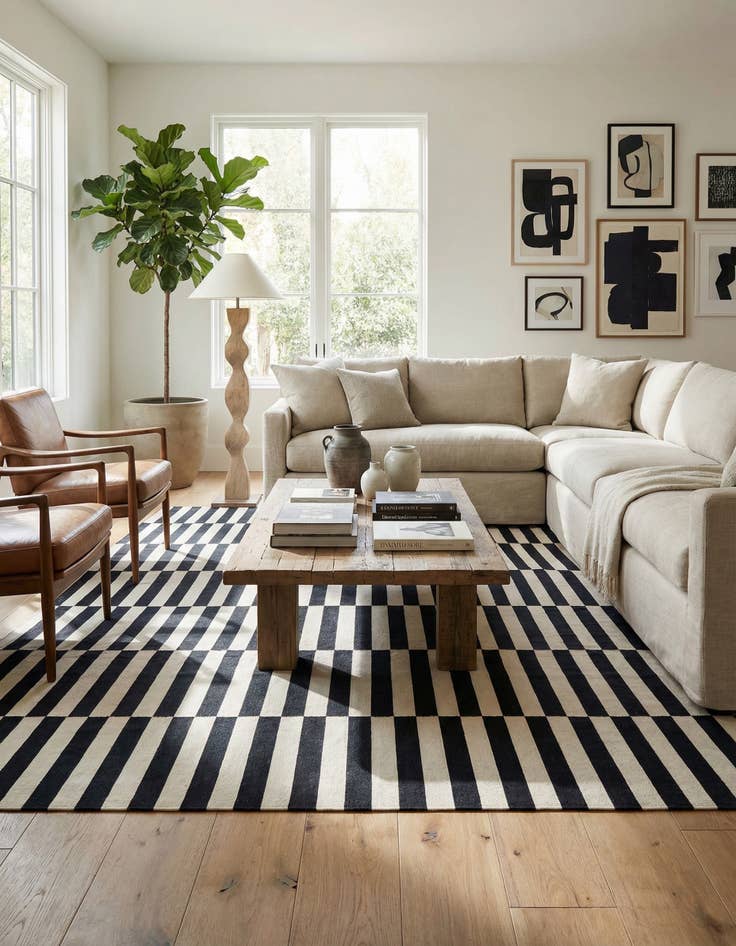 Detail image of 8' 6 x 11' 2  Hand Woven Kilim Modern Wool Rug