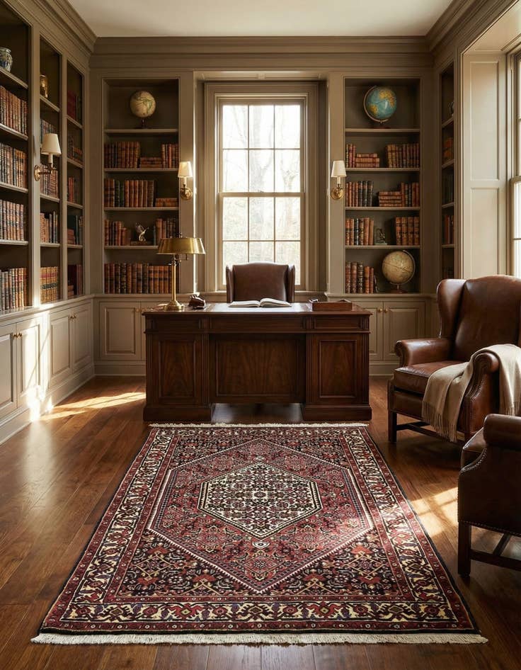 Detail image of 2' 4 x 3' 8  Hand Knotted Bidjar Persian Wool Rug