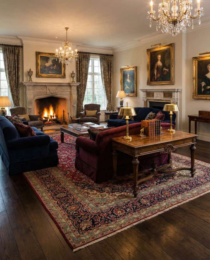 9' 7 x 12' 10 Hand Knotted Kashan Persian Wool Rug