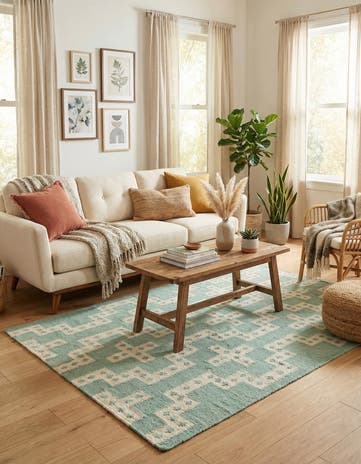 4' 1 x 6' 1 Hand Woven Kilim Wool Rug