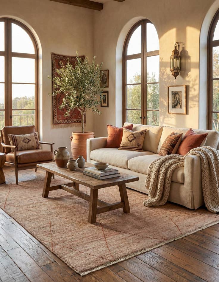 Detail image of  4' 9 x 6'  Hand Knotted Moroccan Wool Rug