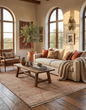 4' 9 x 6' Hand Knotted Moroccan Wool Rug