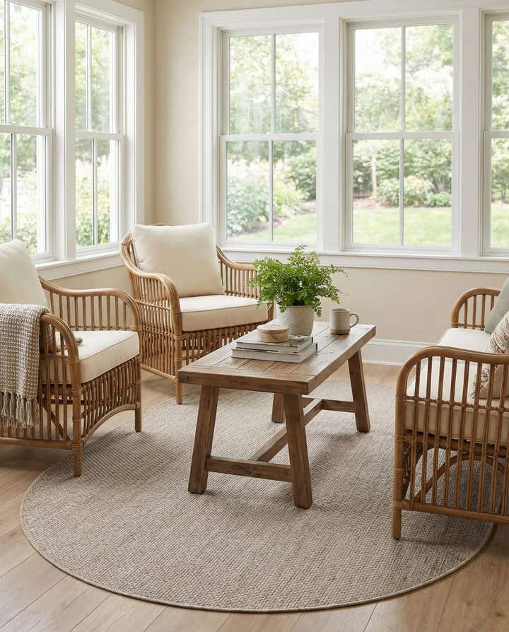 5' 3 x 8' Easy-Clean Solid Indoor / Outdoor Oval Rug