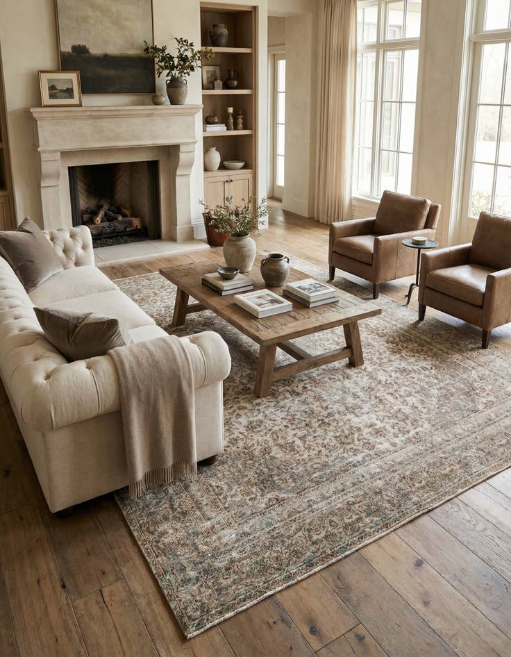 Detail image of 9' x 11' 5  Hand Knotted Ultra Vintage Persian Wool Rug