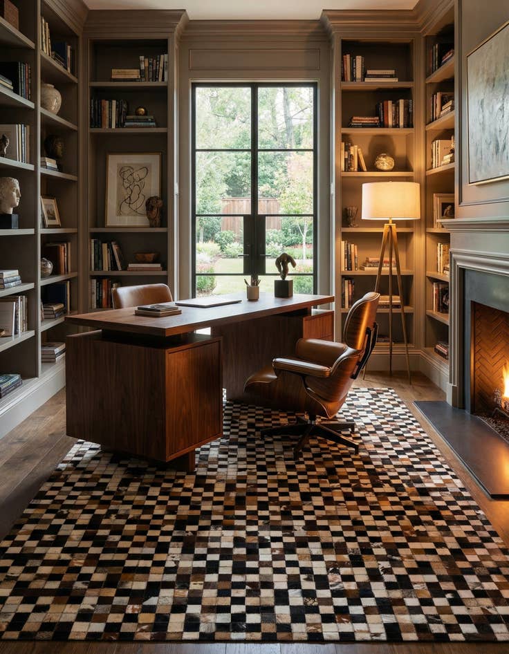 Detail image of  5' x 8' Cowhide Leather Rug