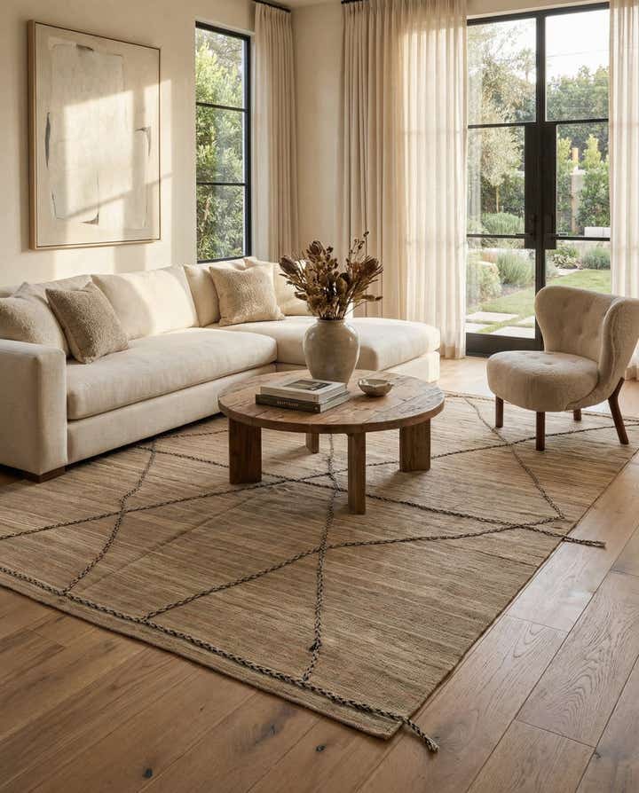 6' 9 x 9' 1 Hand Woven Kilim Modern Wool Rug