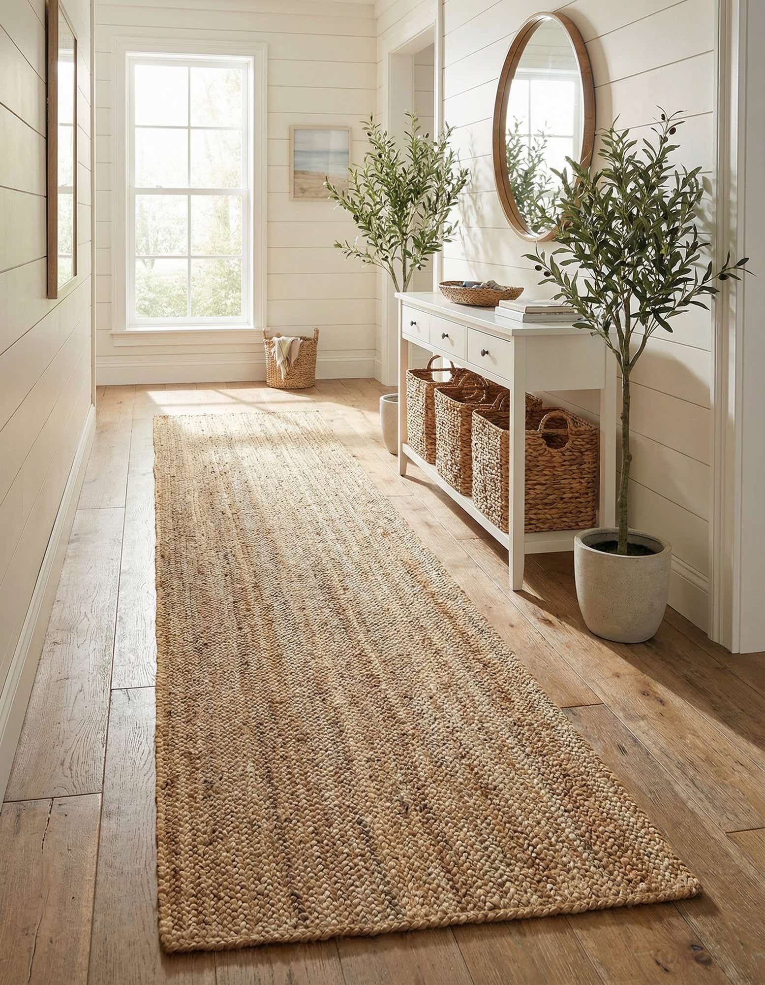 2' 7 x 13' 1 Handmade Braided Jute Runner Rug