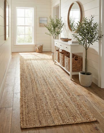 2' 7 x 13' 1 Handmade Braided Jute Runner Rug