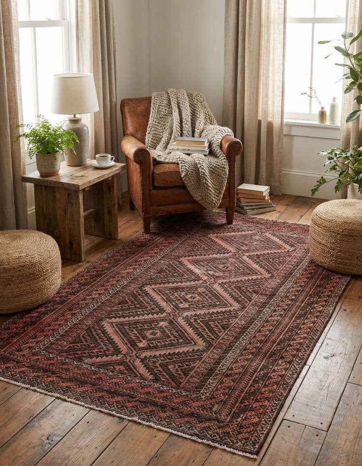 Detail image of 3' 10 x 6' 7  Hand Knotted Ultra Vintage Persian Wool Rug