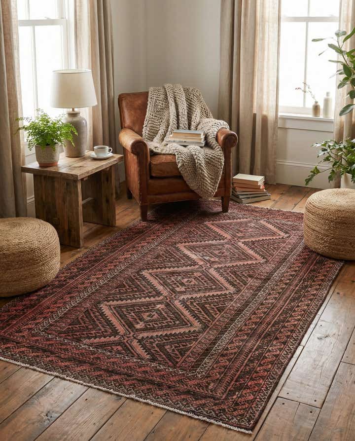 3' 10 x 6' 7 Hand Knotted Ultra Vintage Persian Wool Rug