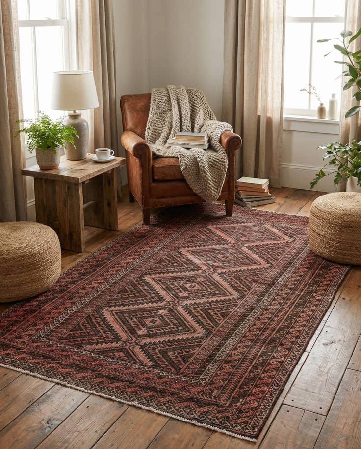 Detail image of 3' 10 x 6' 7 Hand Knotted Ultra Vintage Persian Wool Rug