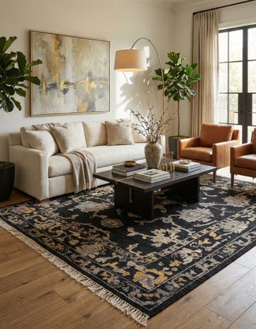 9' 2 x 12' 3 Hand Knotted Oushak Wool Rug