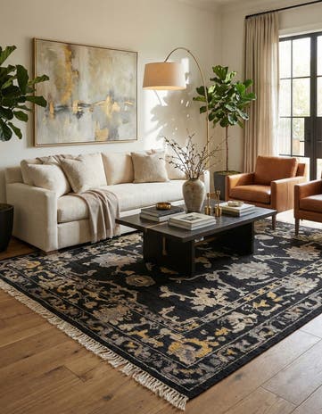 9' 2 x 12' 3 Hand Knotted Oushak Wool Rug