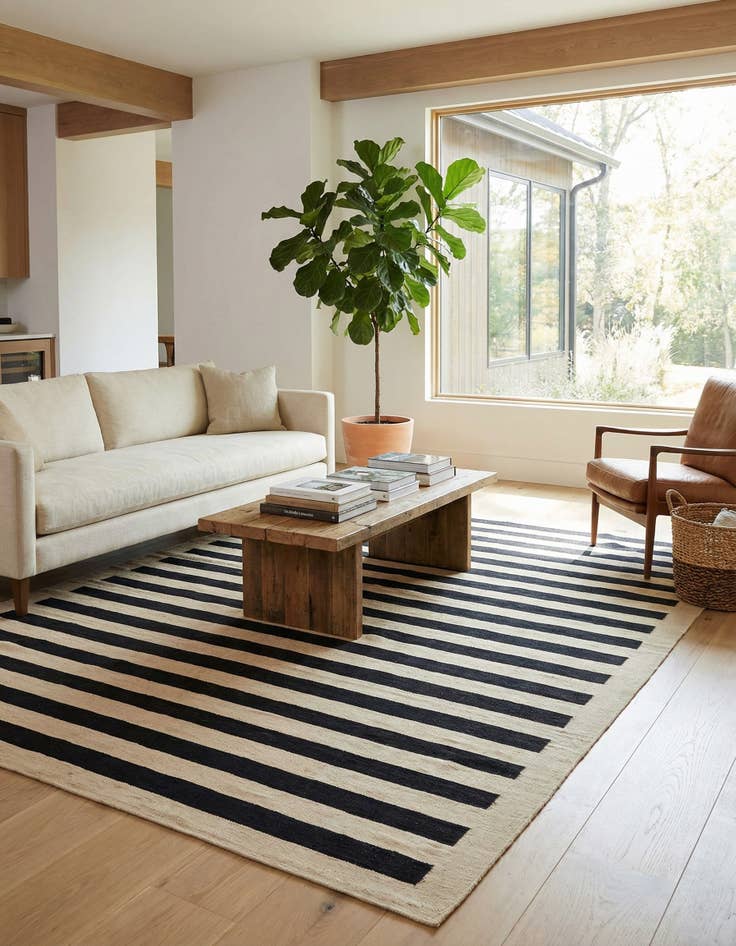 Detail image of 6' 9 x 9' 11  Hand Woven Kilim Modern Wool Rug