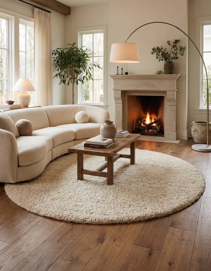 Detail image of  7' 10 x 7' 10 Haka Deluxe Shag Round Rug