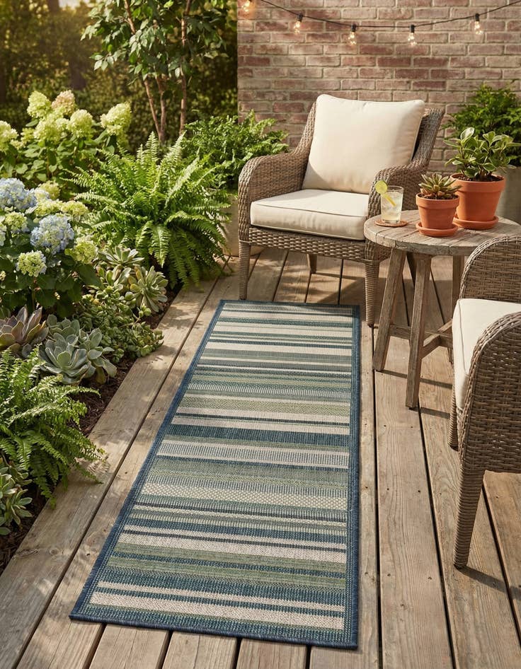 Detail image of 2' x 7' 10  Washable Baja Indoor / Outdoor Runner Rug