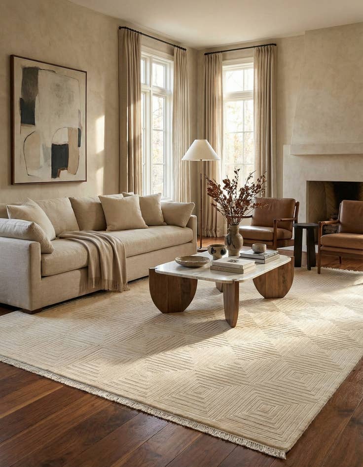 Detail image of 6' 9 x 10' 1  Hand Knotted Darya Wool Rug