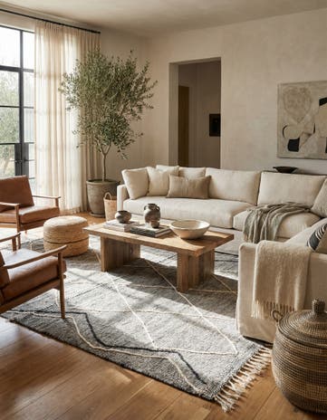 6' 4 x 10' 2 Hand Knotted Moroccan Wool Rug