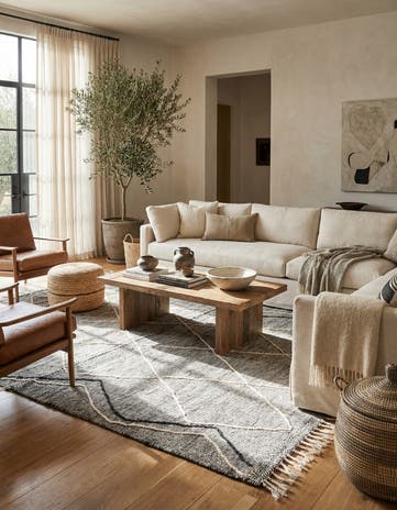 6' 4 x 10' 2 Hand Knotted Moroccan Wool Rug
