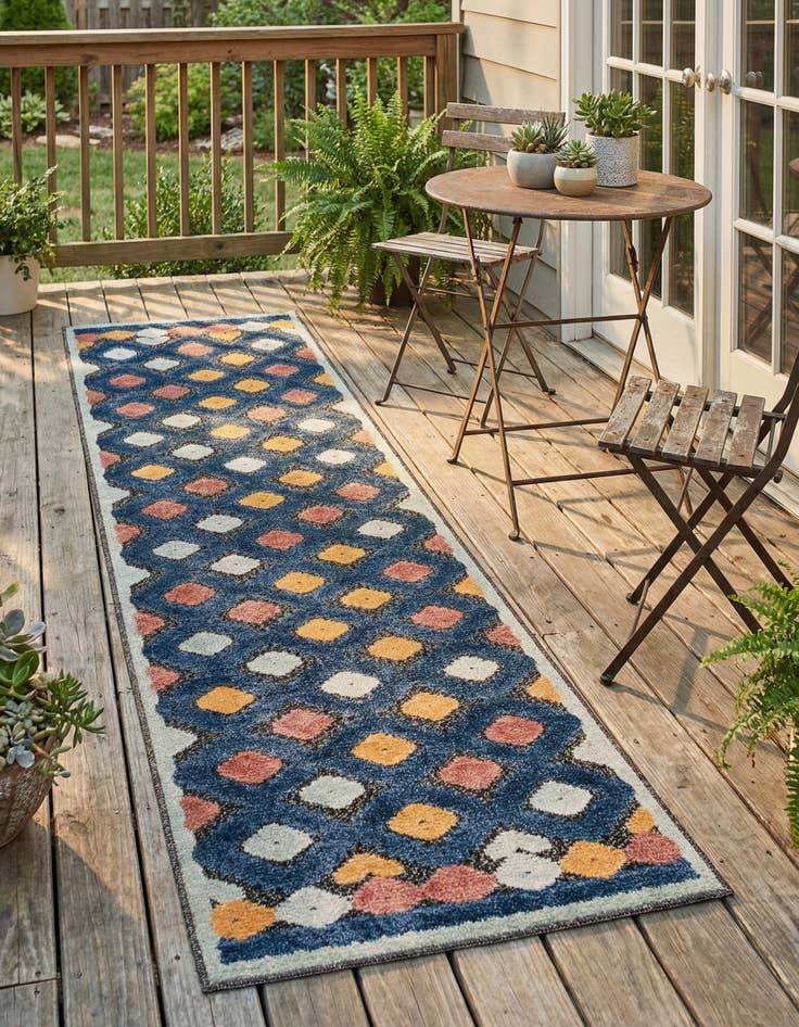 Detail image of 2' x 10'  Washable Belize Indoor / Outdoor Runner Rug