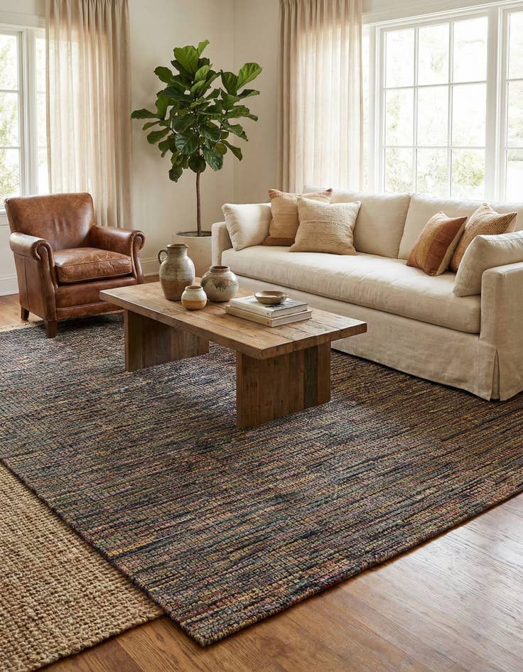 Detail image of  7' 10 x 9' 10  Hand Knotted Moroccan Wool Rug