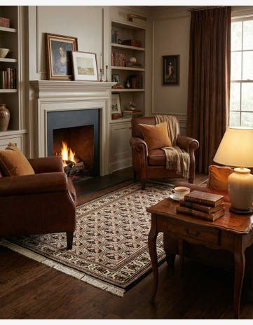 3' 2 x 5' 5 Hand Knotted Ferdos Wool Rug
