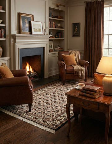 3' 2 x 5' 5 Hand Knotted Ferdos Wool Rug