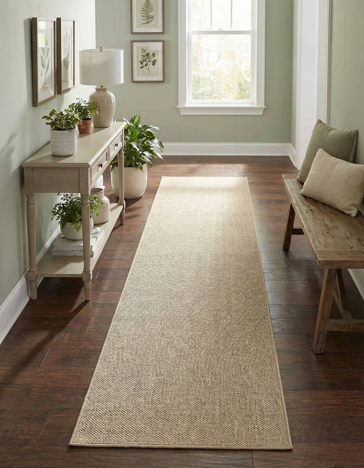 Detail image of 2' 7 x 12'  Washable Solid Indoor / Outdoor Runner Rug