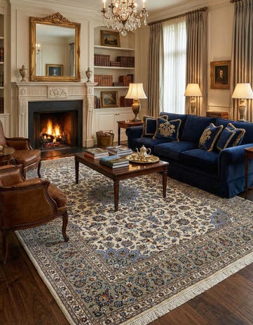 8' 2 x 11' 6 Kashan Wool Rug