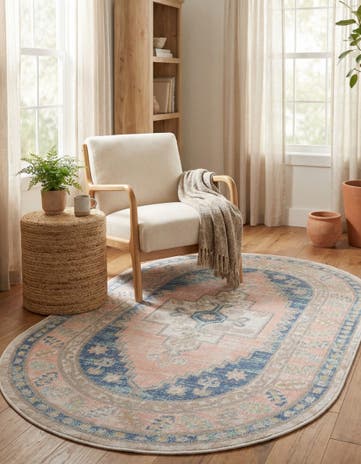 French Blue Whitney Oval Rug