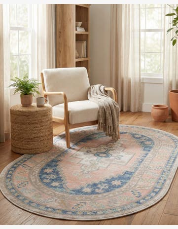 French Blue Whitney Oval Rug