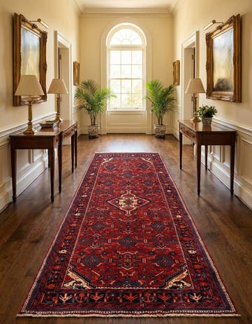 4' 11 x 9' 9 Hamedan Wool Runner Rug