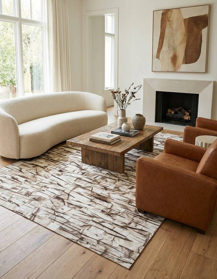 Detail image of  4' 11 x 8' 1 Cowhide - Patchwork Rug