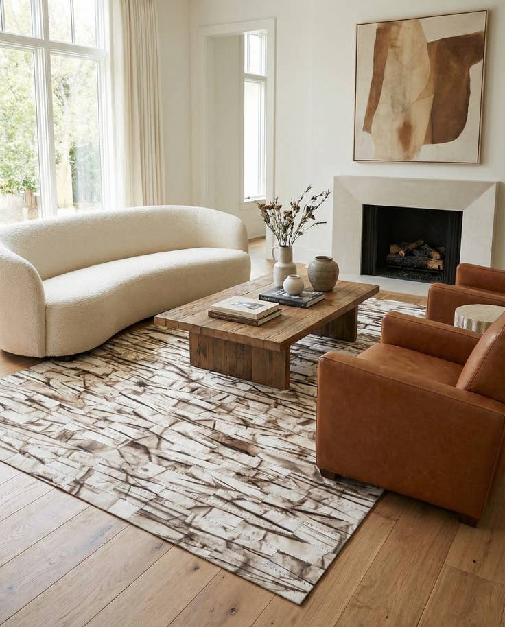 Detail image of 4' 11 x 8' 1 Cowhide - Patchwork Rug