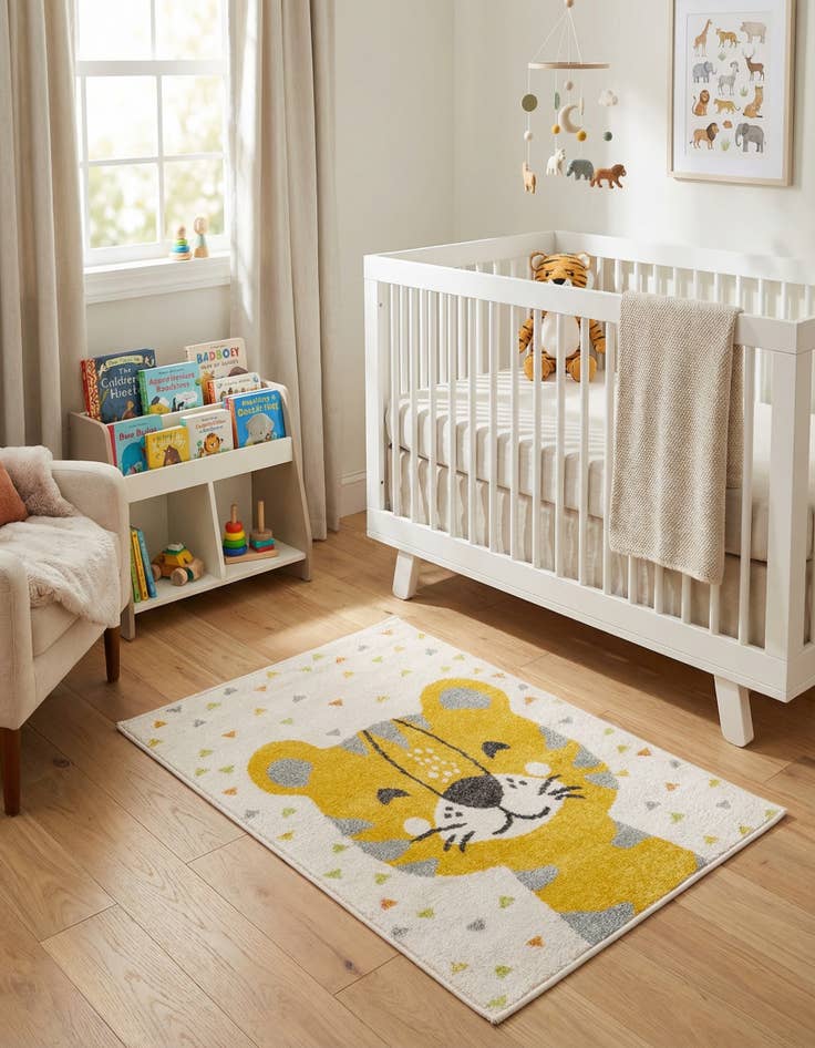 Detail image of 2' 2 x 3' Tiger Whimsy Kids Rug