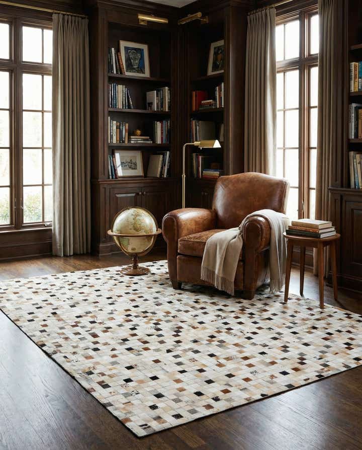 8' 3 x 10' Cowhide Leather Rug