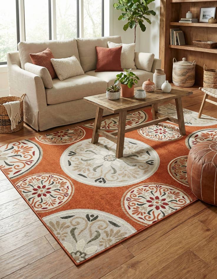 Detail image of 6' x 9'  Washable Modern Indoor / Outdoor Rug