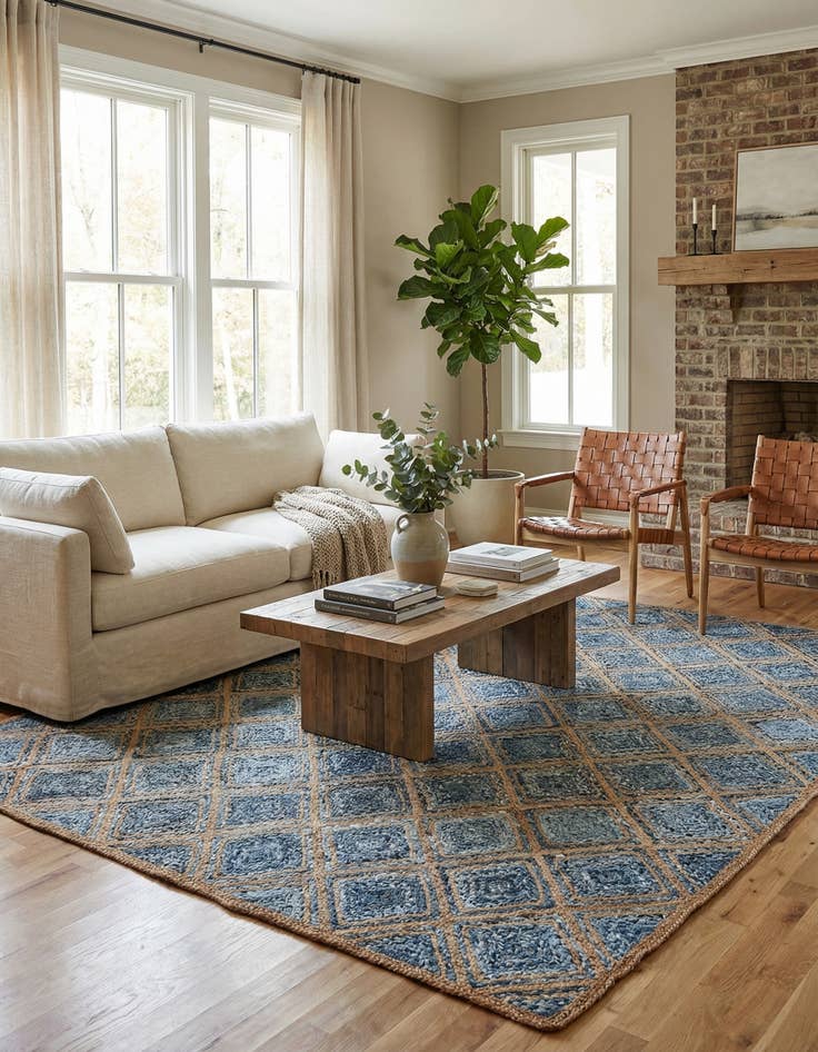 Detail image of 9' x 12' 2  Hand Braided Jute Rug