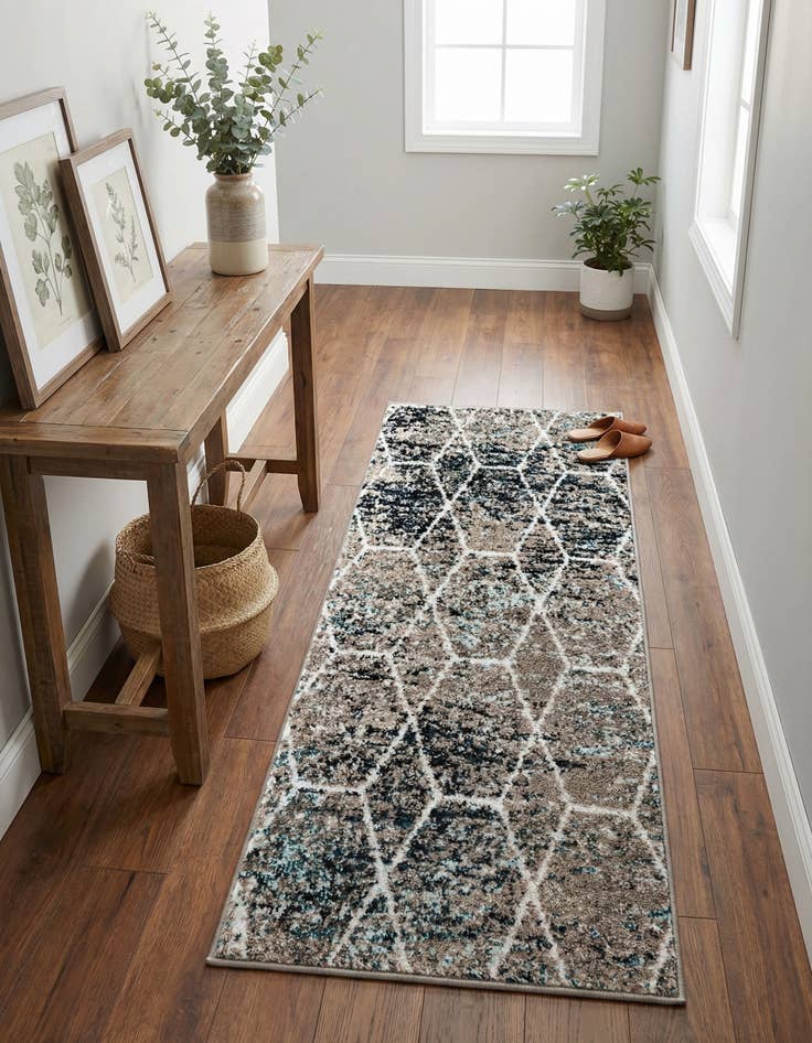Detail image of 2' x 4' Trellis Frieze Runner Rug