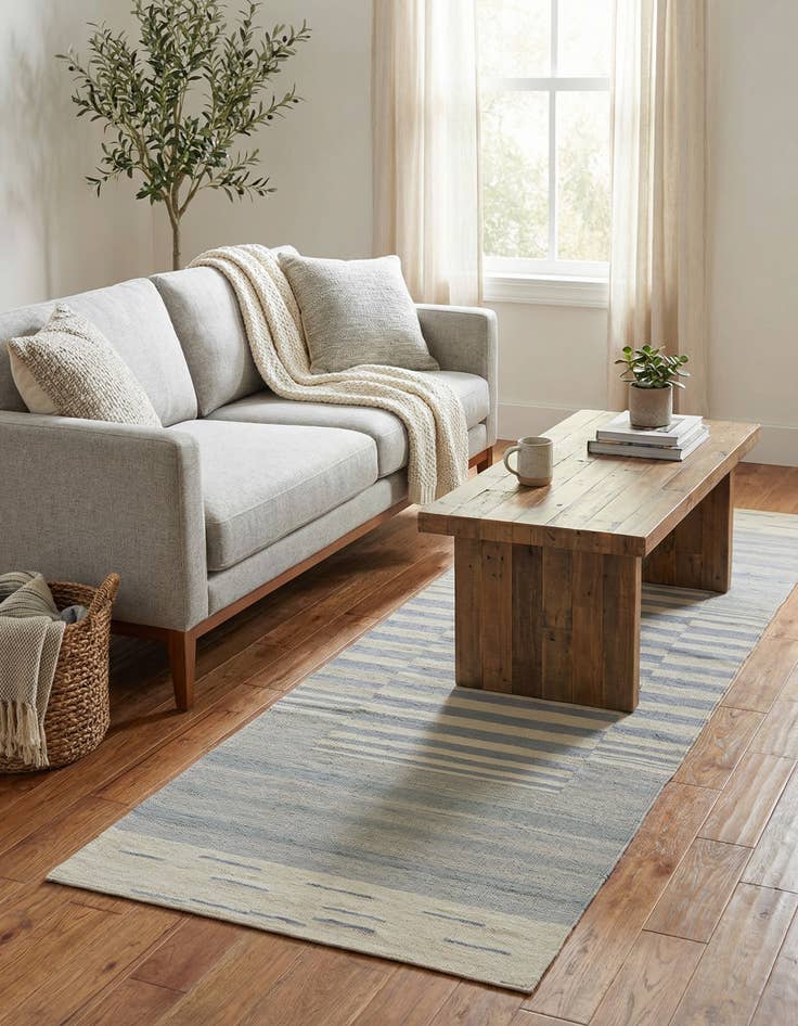 Detail image of 2' 8 x 7' 10  Hand Woven Kilim Modern Wool Runner Rug