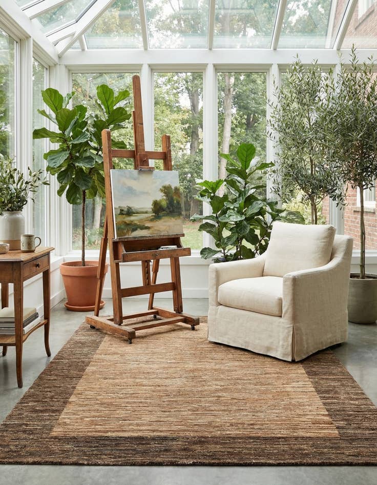 Detail image of 9' 4 x 12' 10  Hand Knotted Modern Ziegler Rug