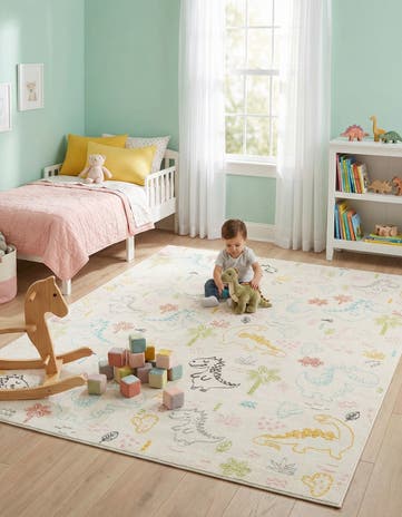7' 10 x 10' Dinosaur Whimsy Kids Rug