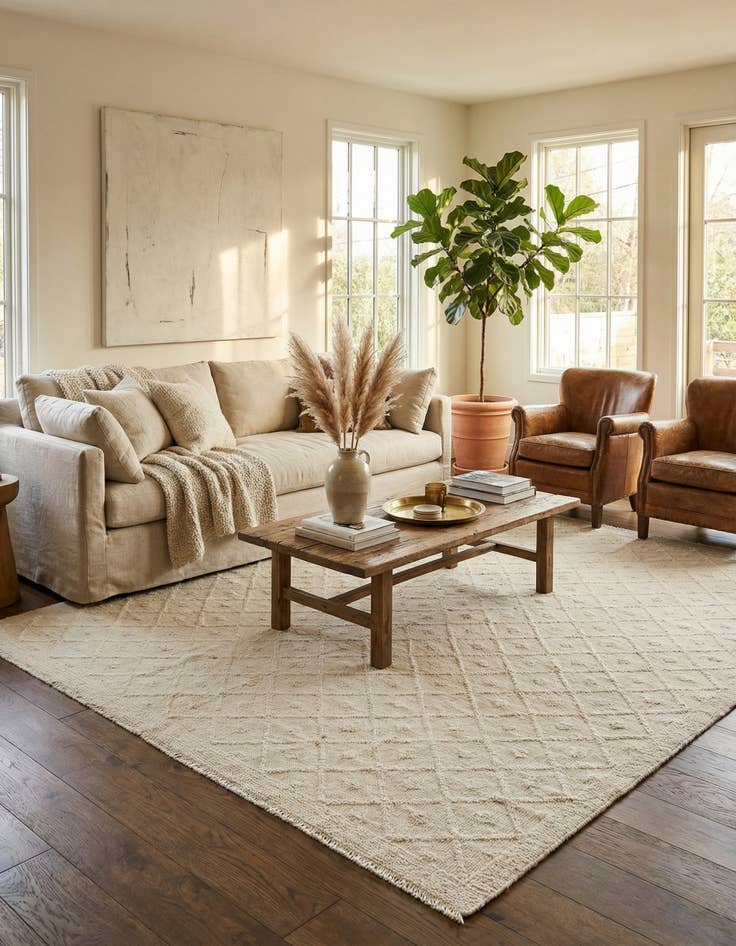 Detail image of 8' 1 x 10' 5  Hand Knotted Moroccan Wool Rug