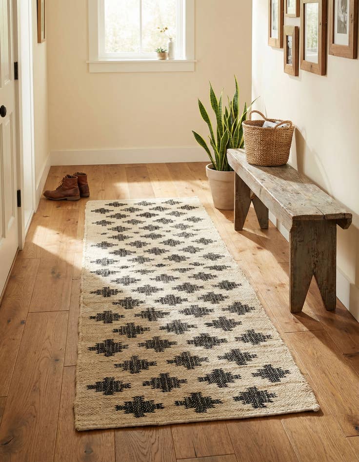 Detail image of 2' x 6' 1  Hand Woven Kala Handwoven Jute Runner Rug