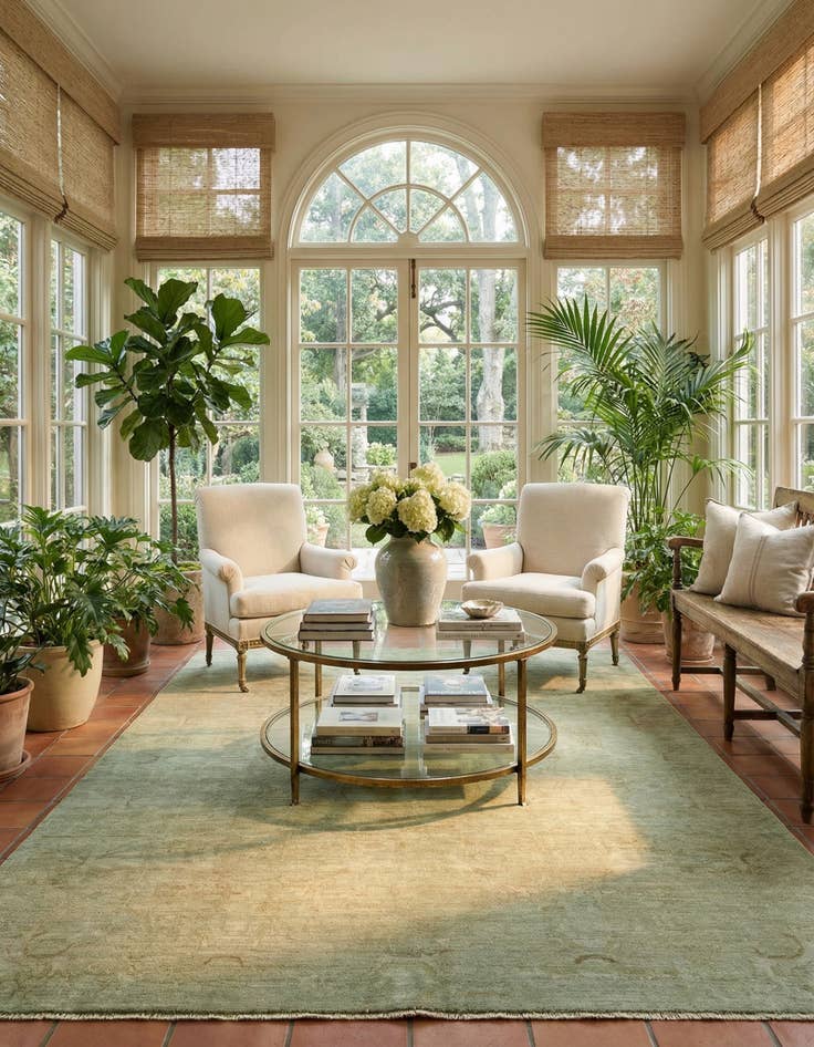 Detail image of 7' 9 x 9' 11  Hand Knotted Peshawar Ziegler Wool Rug