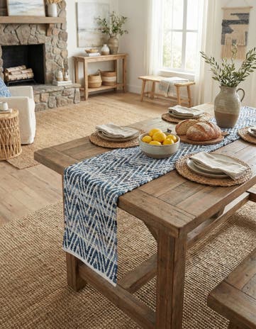 1' 2 x 5' 1 Hand Woven Chindi Chevron Table Runner Rug