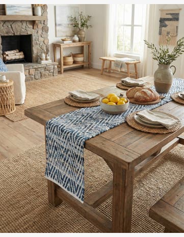 1' 2 x 5' 1 Hand Woven Chindi Chevron Table Runner Rug