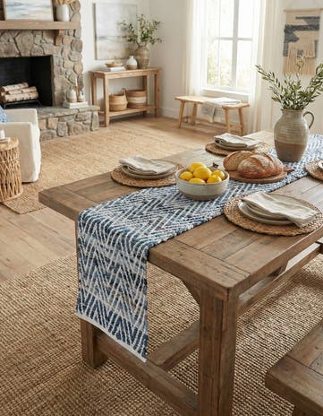 1' 2 x 5' 1 Hand Woven Chindi Chevron Table Runner Rug
